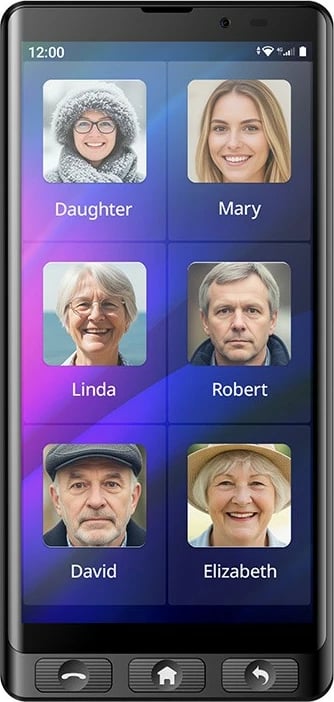 Celular Maxcom MS601, 4 GB RAM, 64 GB, 6", Android 14, i zi, me mbështjellës dhe karikues tavoline