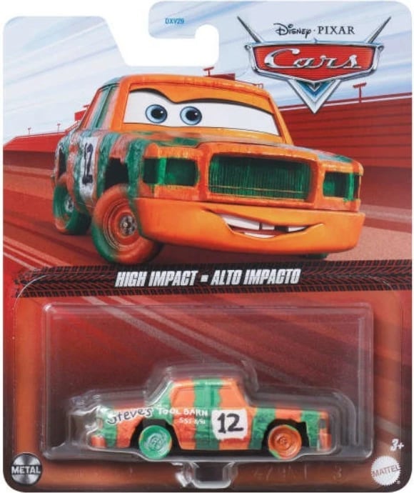 Veturë lodër metalike, Mattel Disney Pixar Cars 3 High Impact DXV29/JGP03, shkallë 1:55, jeshile/portokalli