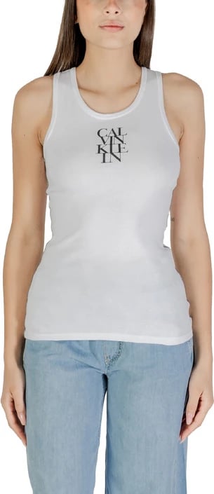 Maicë Calvin Klein Jeans femra, e bardhë