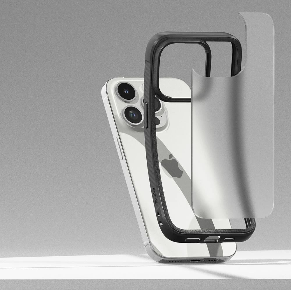 Mbështjellës Ringke Fusion Bold për iPhone 15 Pro Max, Transparent/Matte Black