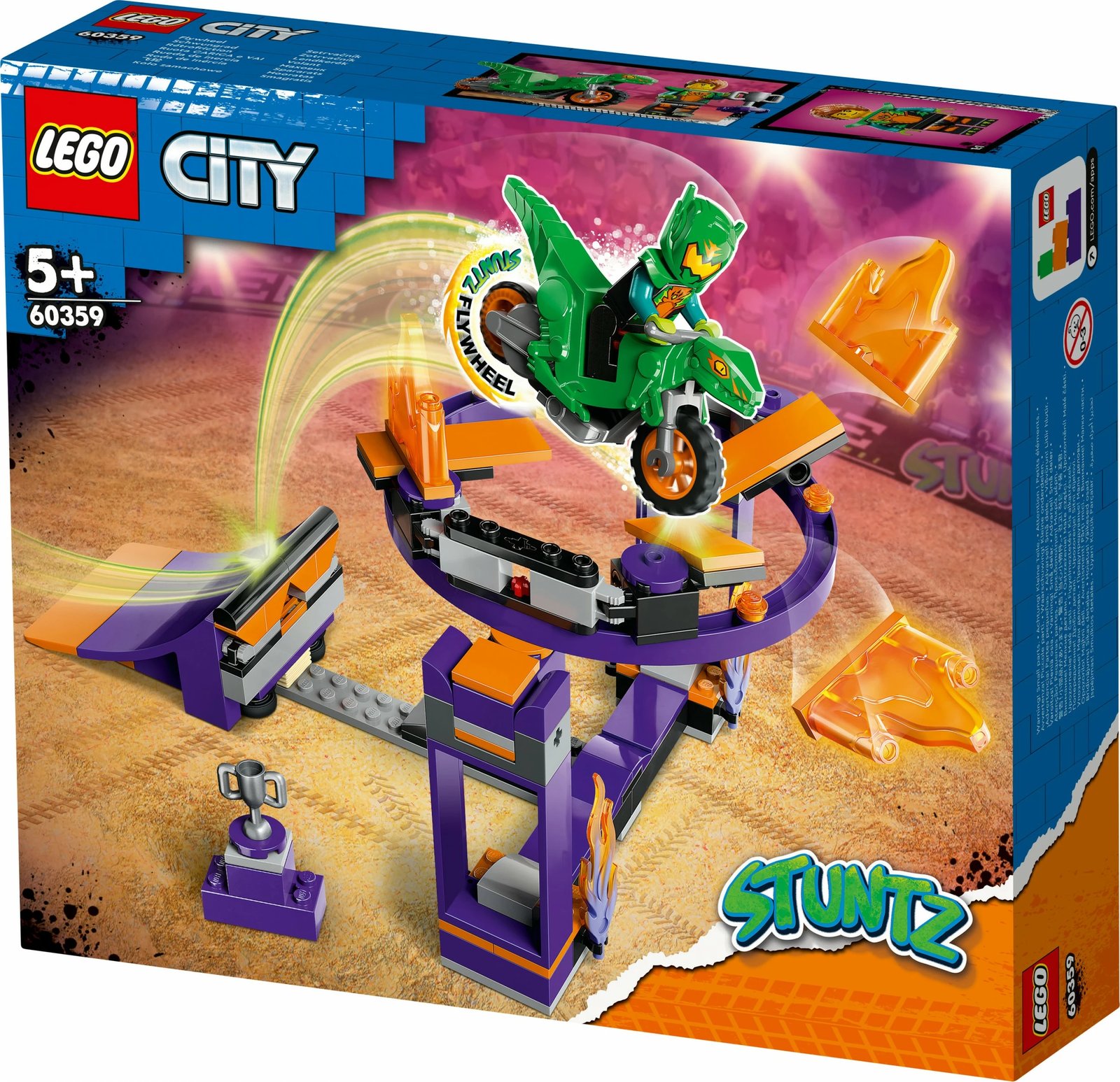 Set ndërtimi LEGO City Dunk Stunt Ramp Challenge 60359, 144 pjesë, shumëngjyrësh