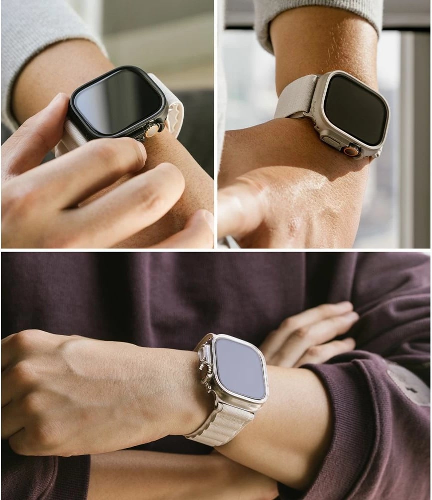 Mbështjellës Ringke Slim për Apple Watch Ultra 1/2 (49mm), 2 copë, Transparent dhe Mat Zi