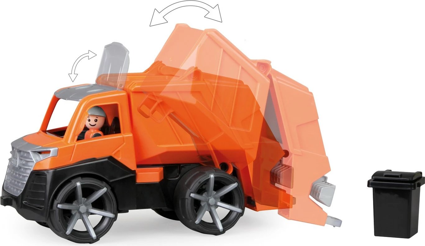 Kamion mbeturinash lodër Lena Truxx2, plastikë, 30 cm, portokalli/zezë/argjend Kamion mbeturinash lodër Lena Truxx2, plastikë, 30 cm, portokalli/zezë/argjend