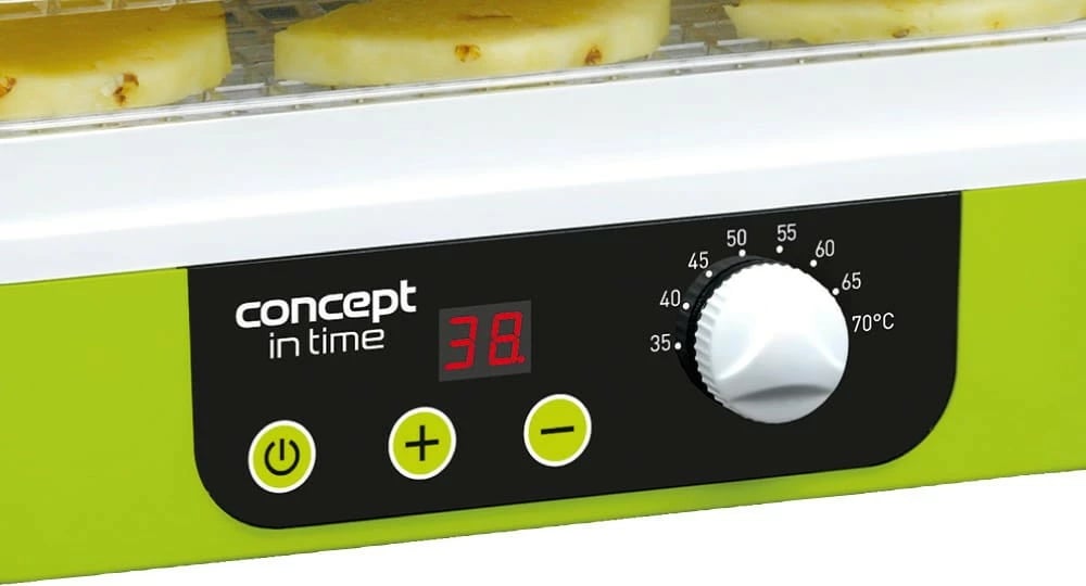 Dehidratues ushqimi Concept SO1060, 9 sita, 8 mënyra tharjeje, Timer, Jeshile/Bardhë