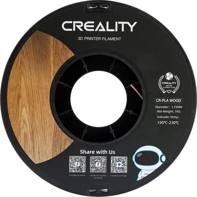 Filament 3D Creality CR-PLA Wood, 1 kg, 1.75 mm, White Pine