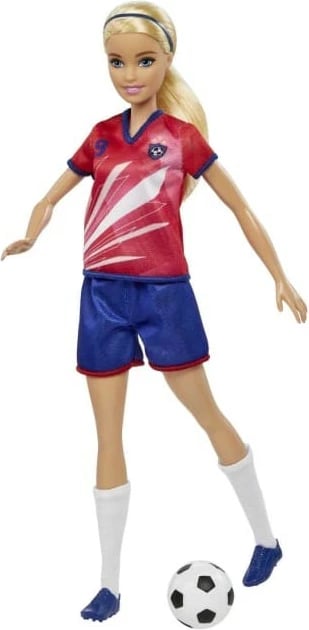 Kukull Barbie Mattel HCN17 lojtare futbolli, e kuqe