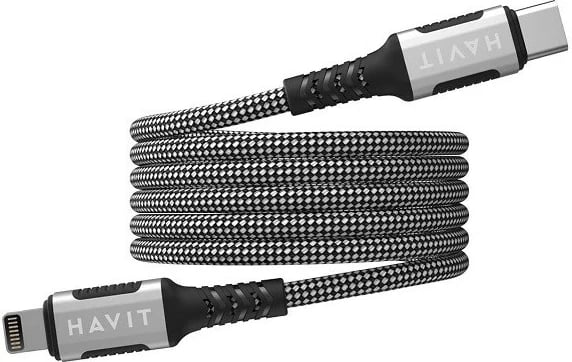 Kabëll Havit CB6298, USB Type C-Lightning, 1 m, Zi