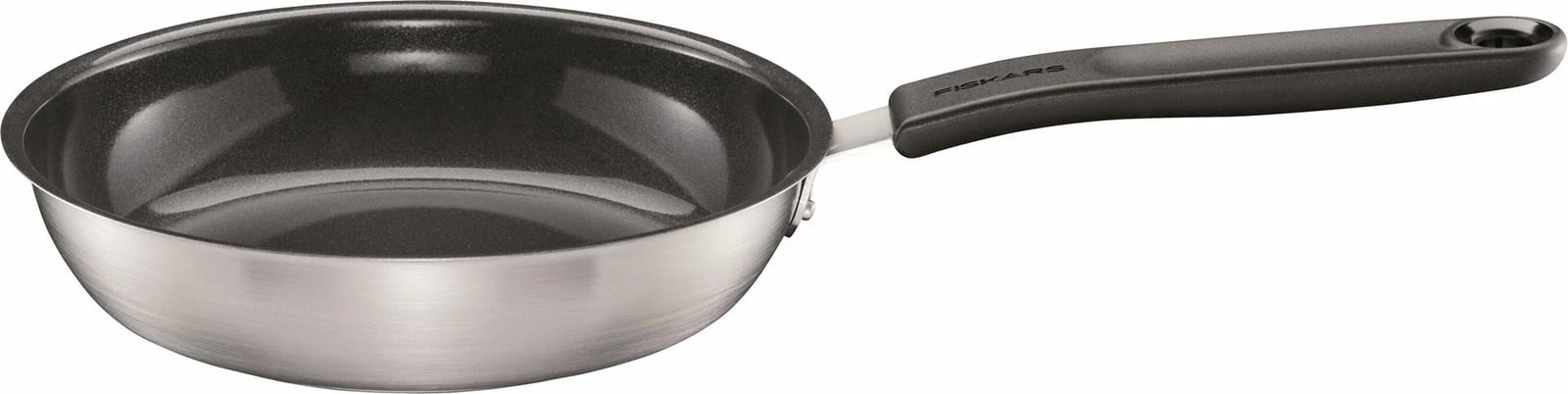 Tigan skuqjeje Fiskars Gourmet 1080857, çelik inox, veshje qeramike, i rrumbullakët, për gaz