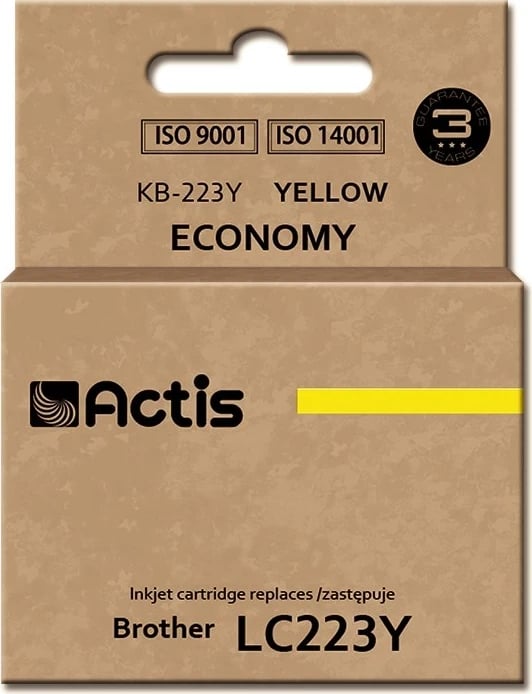 Ngjyrë zëvendësuese Actis KB-223Y ink për Brother LC223Y, 10ml, e verdhë