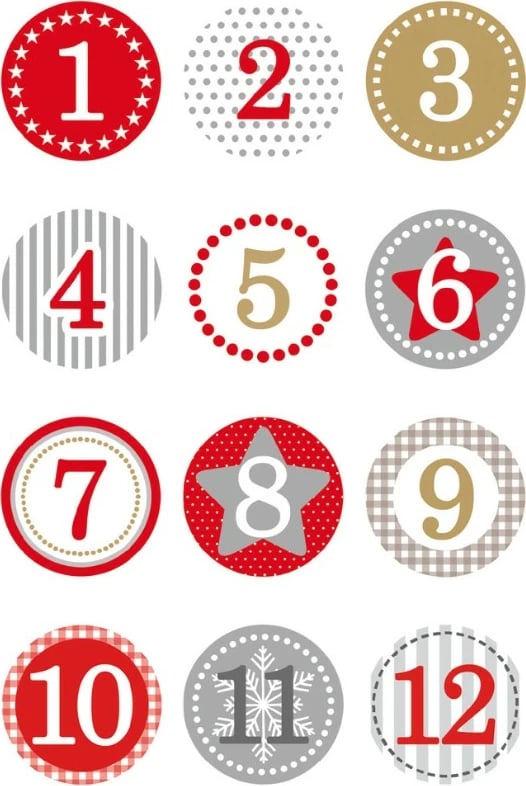 Ngjitëse HERMA kalendar adventi 1-24, letër, multikolor