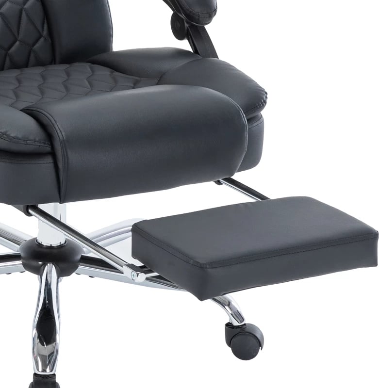 Karrige për zyre, mekanizëm premium, masazh-ngrohje, e zezë