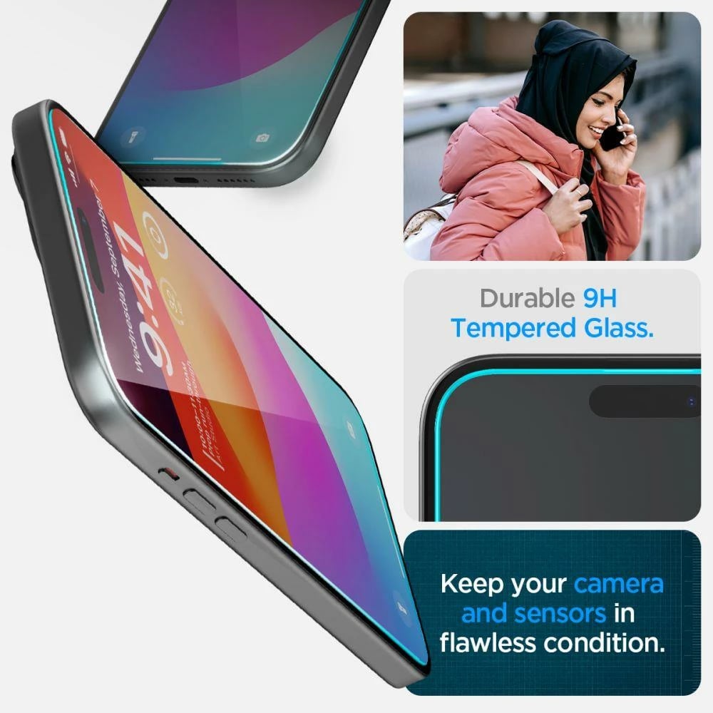 Xham mbrojtës Spigen Glas.tR EZ Fit për iPhone 15 Plus / 16 Plus, transparent