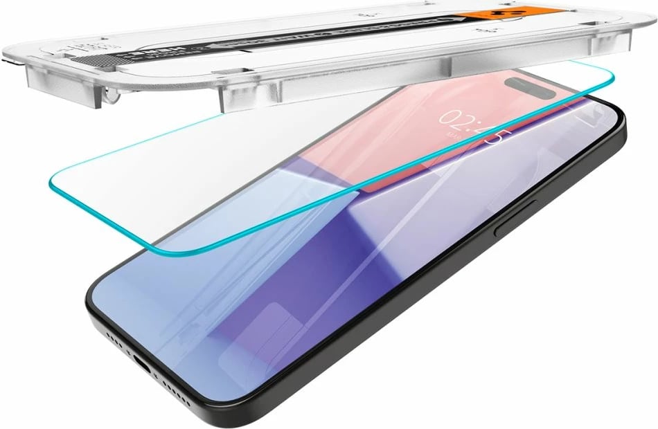 Mbrojtës xhami Spigen Glas.tR EZ Fit për iPhone 15 Pro, 2 copë, transparent