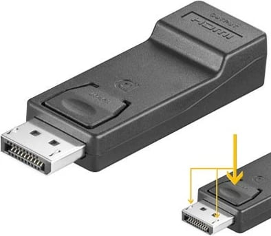 Adapter DisplayPort 1.2 në HDMI, No-Name, i zi