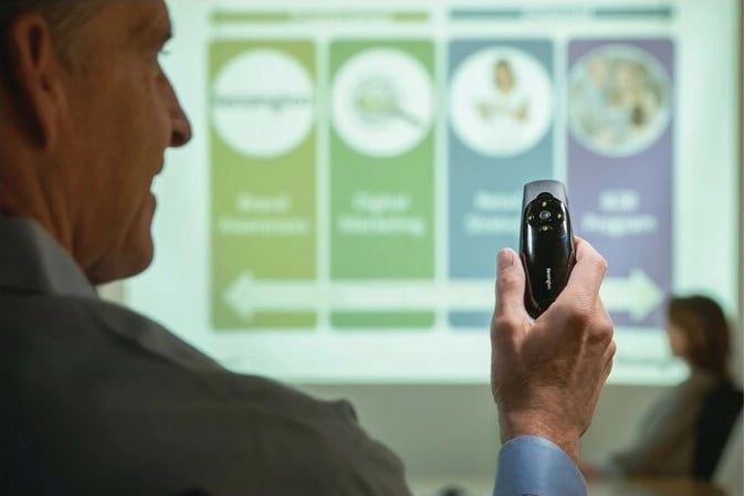 Prezenter Kensington Expert me lazer të gjelbër & kontroll kursor, RF, USB, 45 m, i zi