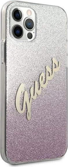 Mbështjellës Guess GUHCP12LPCUGLSPI për iPhone 12 Pro Max 6.7", Glitter Gradient, Rozë