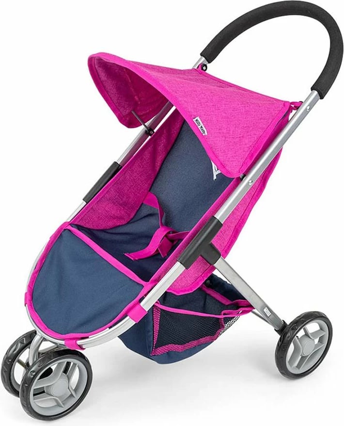 Karrocë për kukulla, Milly Mally, Susie Prestige, 3-rrotëshe për kukulla deri 50 cm, mbulesë poliester e larshme, 63 cm lartësi, blu navy