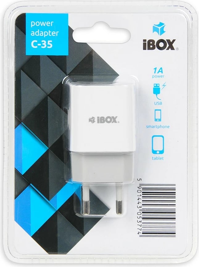 Karikues muri iBOX C-35 me 1x USB 1A, Bardhë