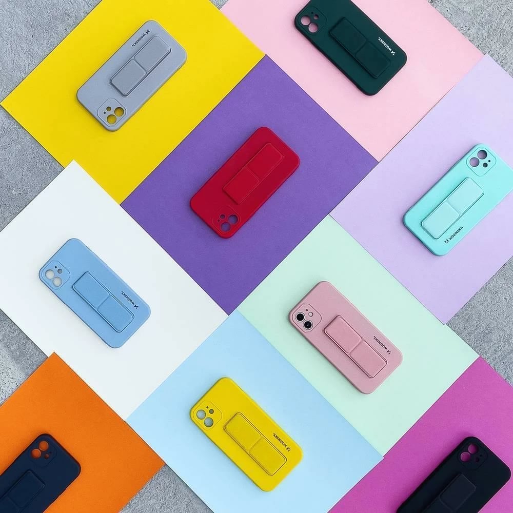 Mbështjellës silikon Wozinsky Kickstand Case për iPhone 13 Pro Max, e verdhë