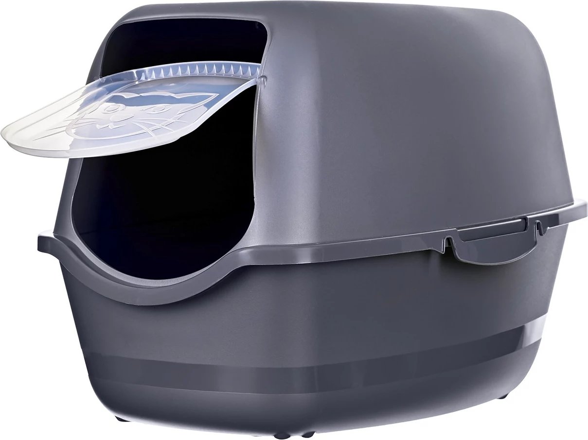 Kuti rëre për mace DIAMENTIQ BAYA, plastikë, 55.5x40x38.7 cm, antracit