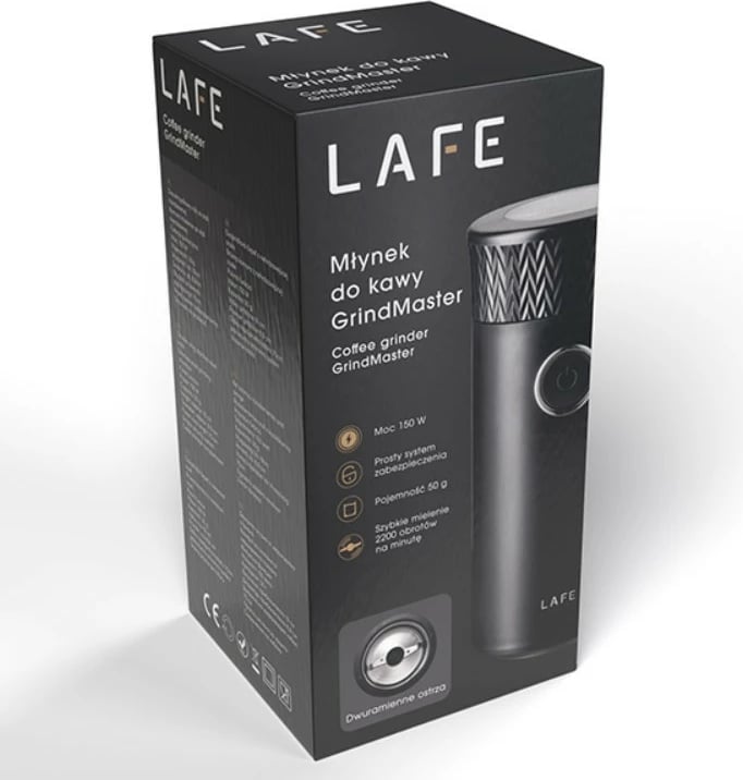Mulli kafeje, Lafe, GrindMaster LAFMKA47668, 50 g, 150 W, çelik inox, i zi