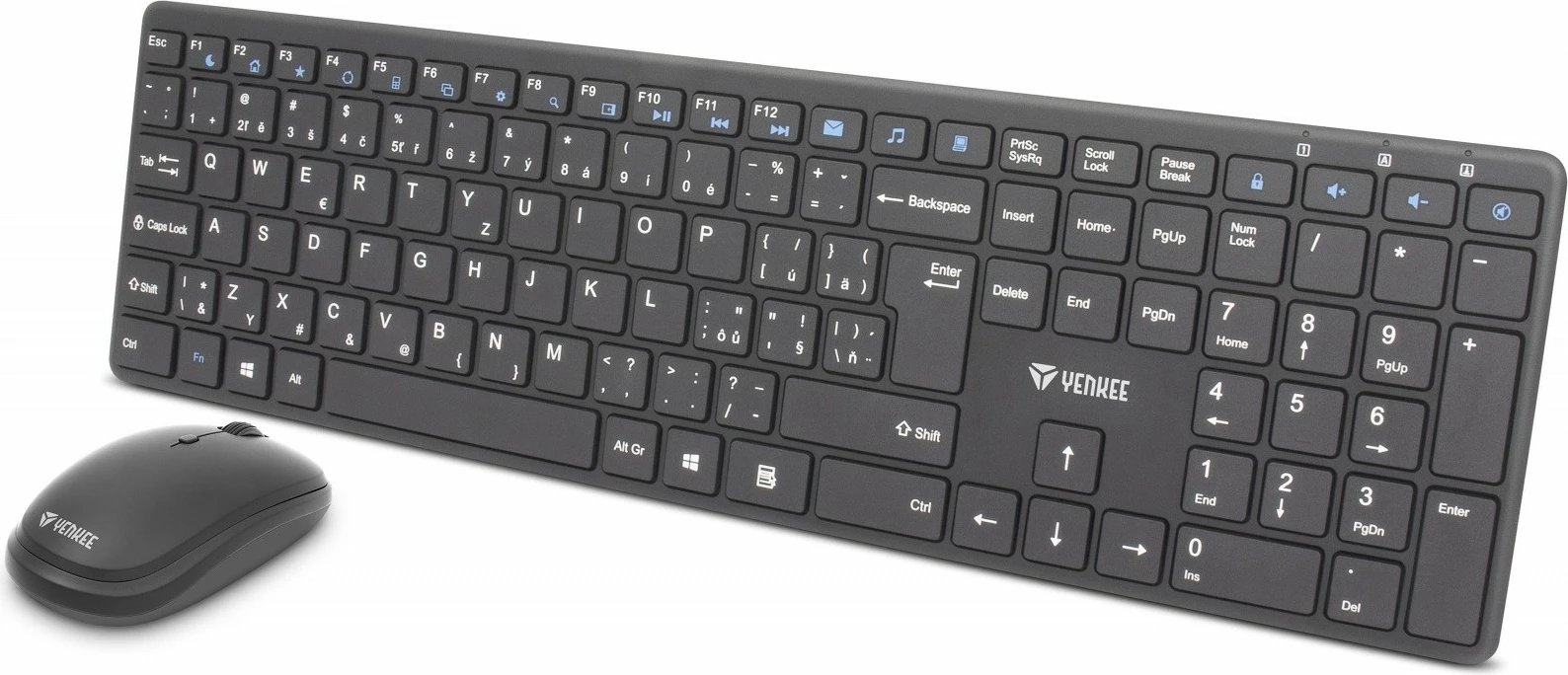 Set wireless tastierë + maus Yenkee YKB 2008CS, i zi