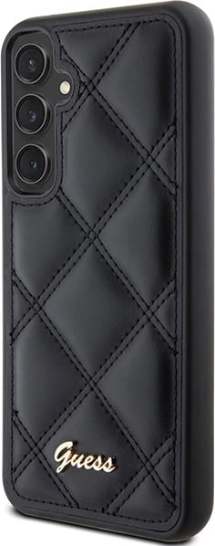 Mbështjellës Guess Quilted Metal Logo për Samsung Galaxy S23 FE, i zi