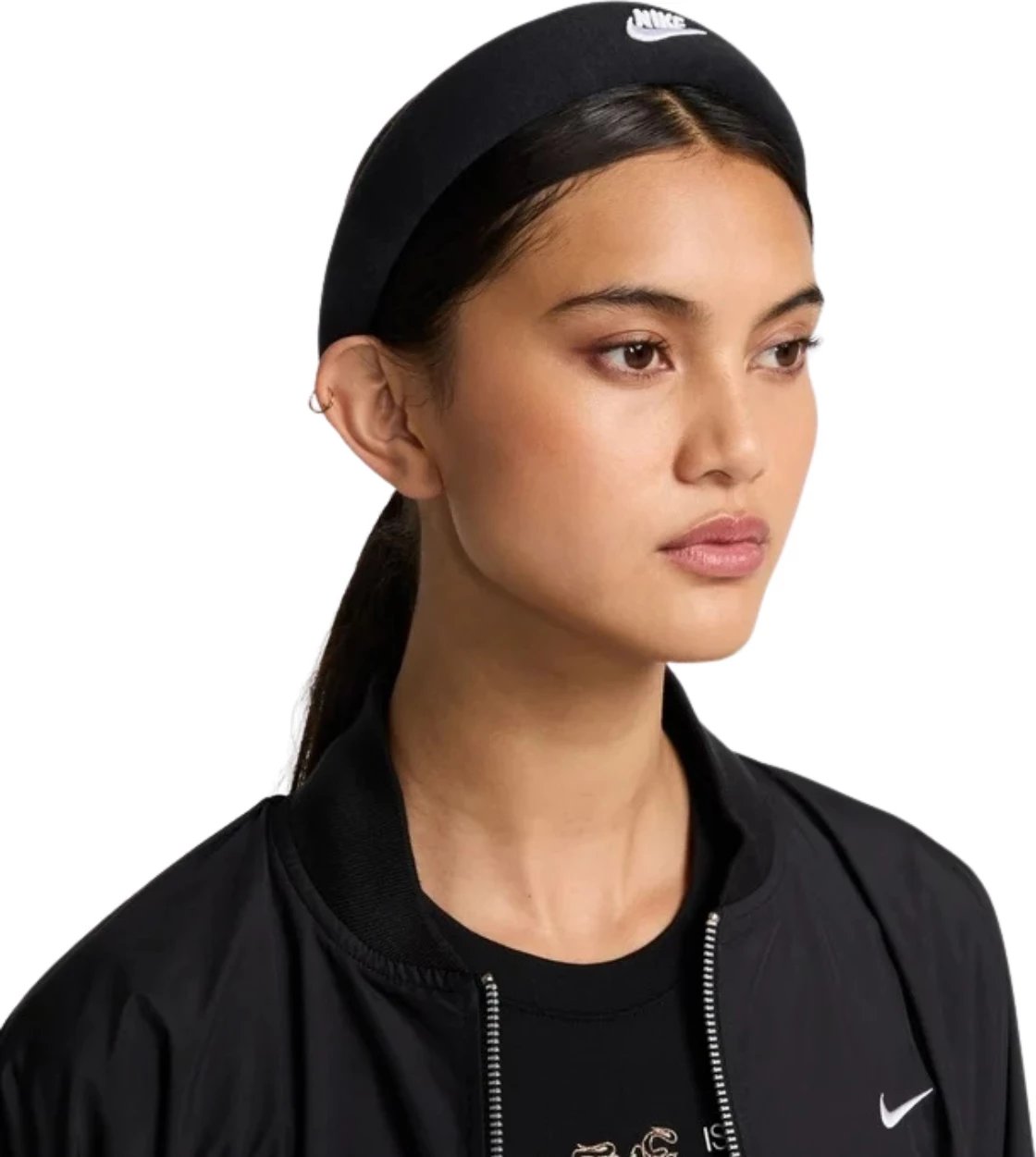 Shirit flokësh Nike për femra, i zi