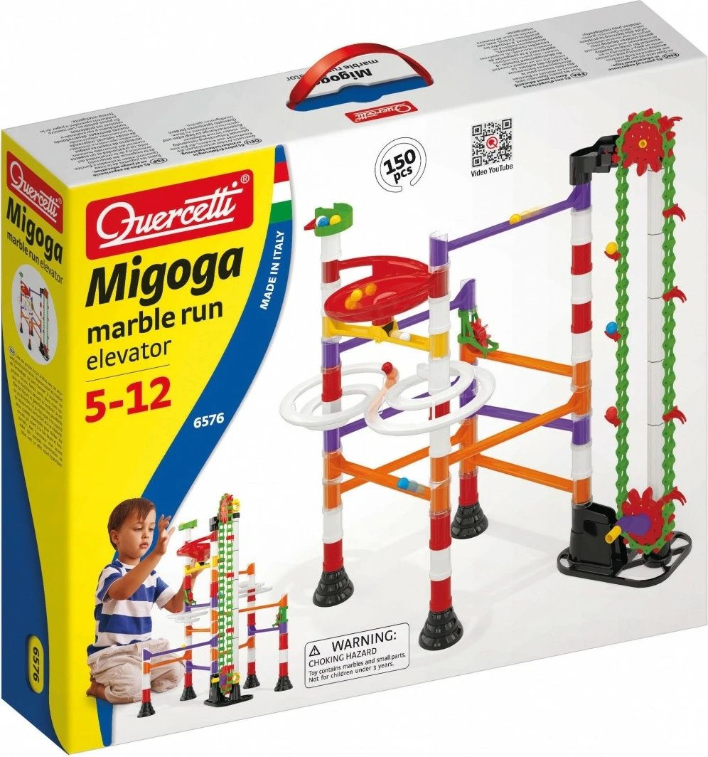 Set ndërtimi Quercetti Migoga Elevator Ball Track, 150 pjesë, shumëngjyrëshe