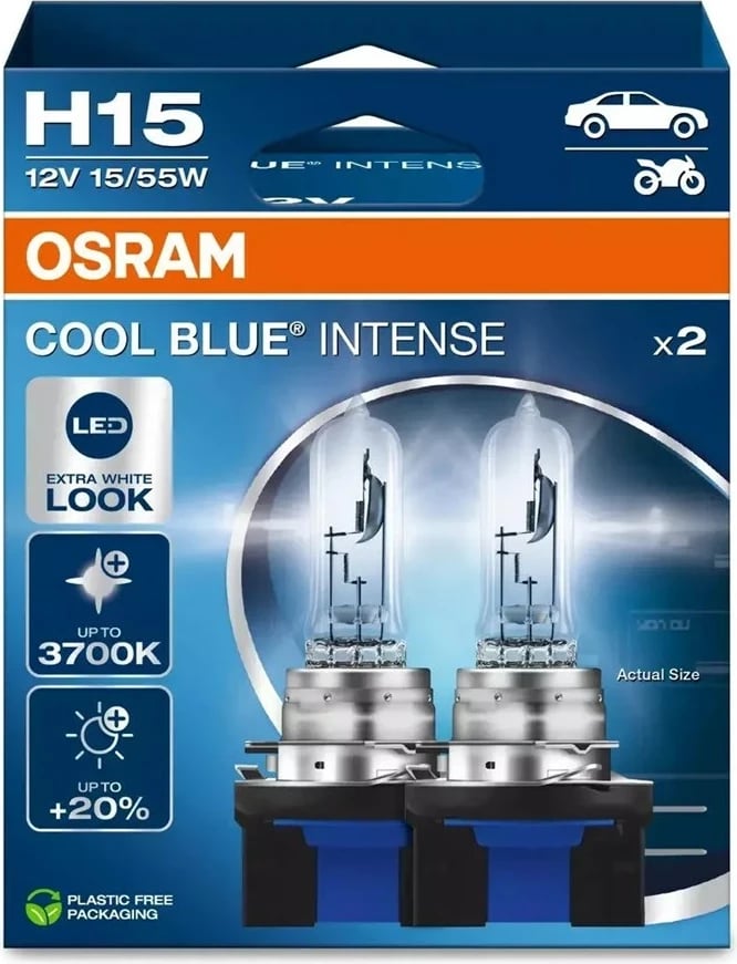 Llambë veture OSRAM Cool Blue Intense NextGen H15, set 2 copë, 12V 55/15W, bardhë