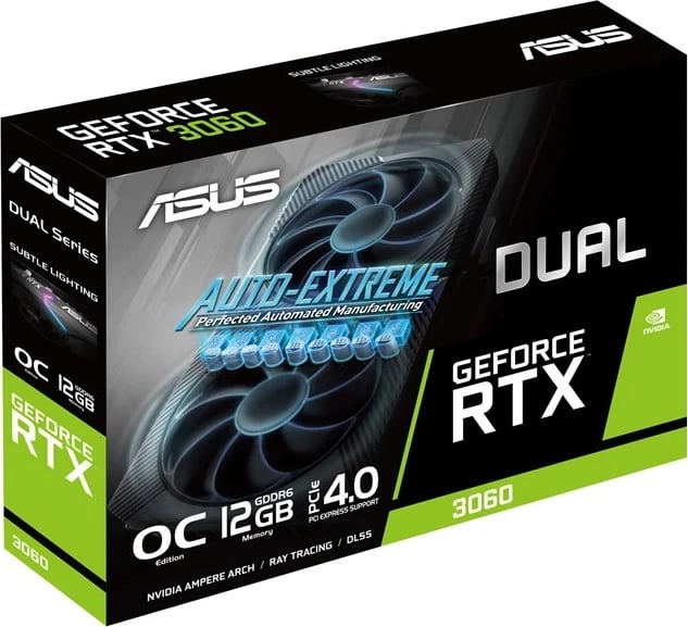 Kartë grafike Asus Dual NVidia GeForce RTX 3060, 12GB GDDR6