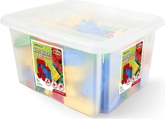 Set blloqesh ndërtimi Wader 41270, 132 copë, shumëngjyrëshe, në kuti plastike