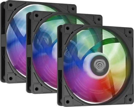 Ventilatorë për kasë GENESIS Oxal 120 ARGB, 12 cm, të zinj, set prej 3 copë
