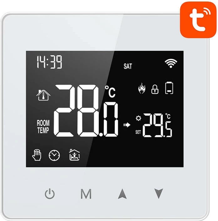 Termostat i mençur Avatto WT198, WiFi, Tuya Smart Life, i bardhë