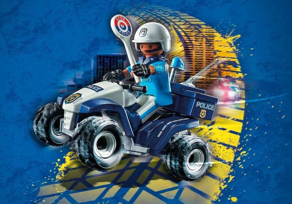 Set lodrash Playmobil City Action 71092, quad policie me figurë, 21 pjesë