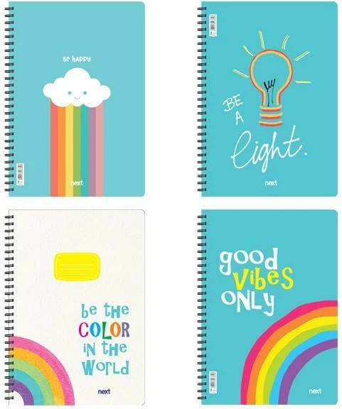 Fletore spirale Next Positive 17x25cm, 1 lëndë, 35 faqe, shumëngjyrëshe