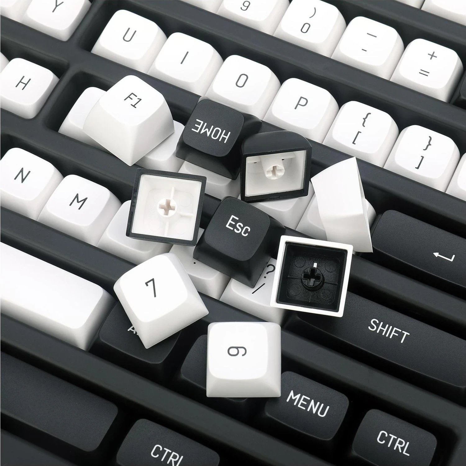 Keycaps Redragon A132 PBT Doubleshot, 150 copë, bardhë-e zezë Keycaps Redragon A132 PBT Doubleshot, 150 copë, bardhë-e zezë