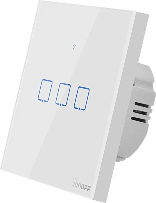 Switch i mençur Sonoff T1 EU TX, 3 kanale, WiFi + RF 433MHz, i bardhë