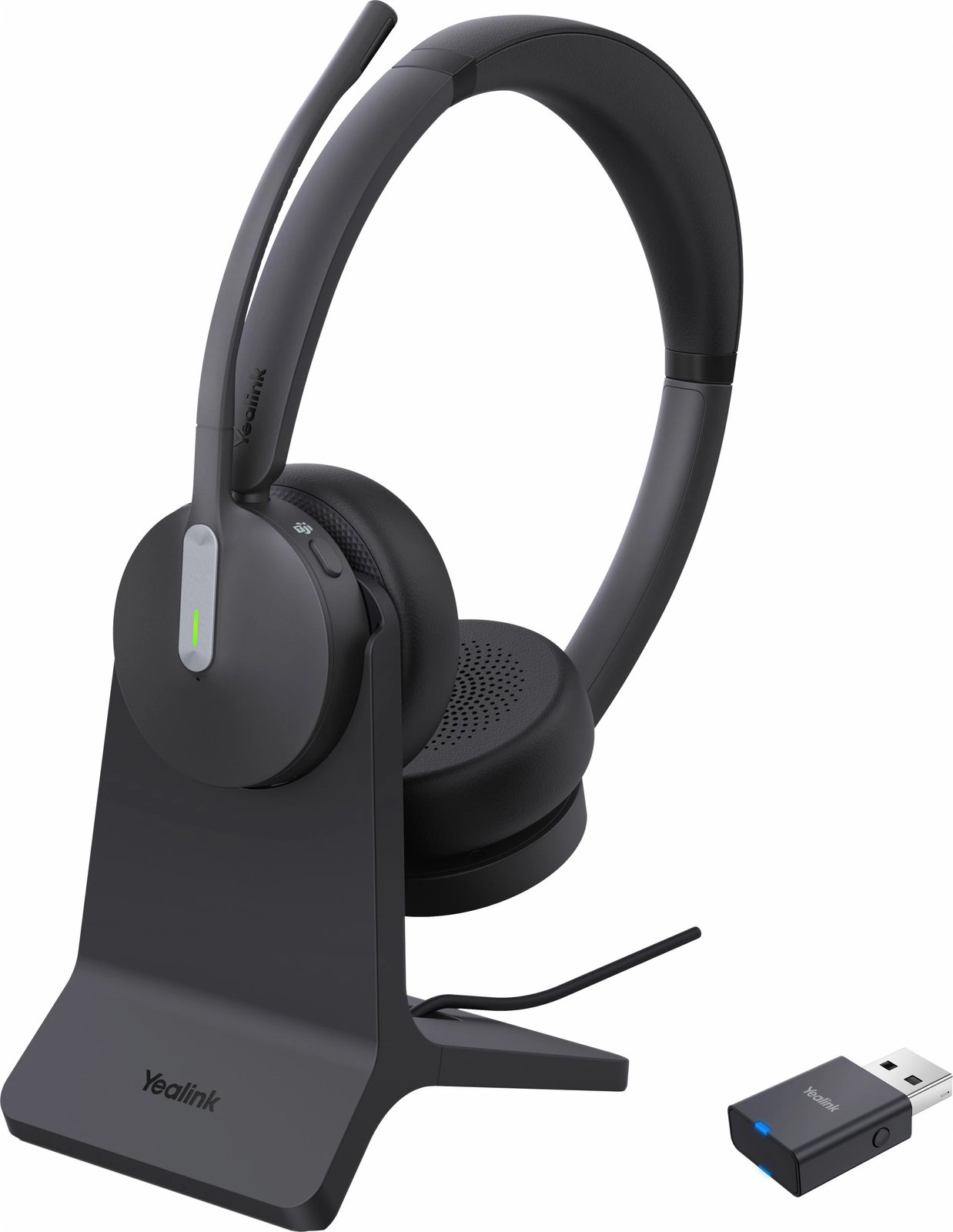 Kufje Yealink WH64 Hybrid Dual me Charging Stand, wireless, për zyrë/call center, e zezë