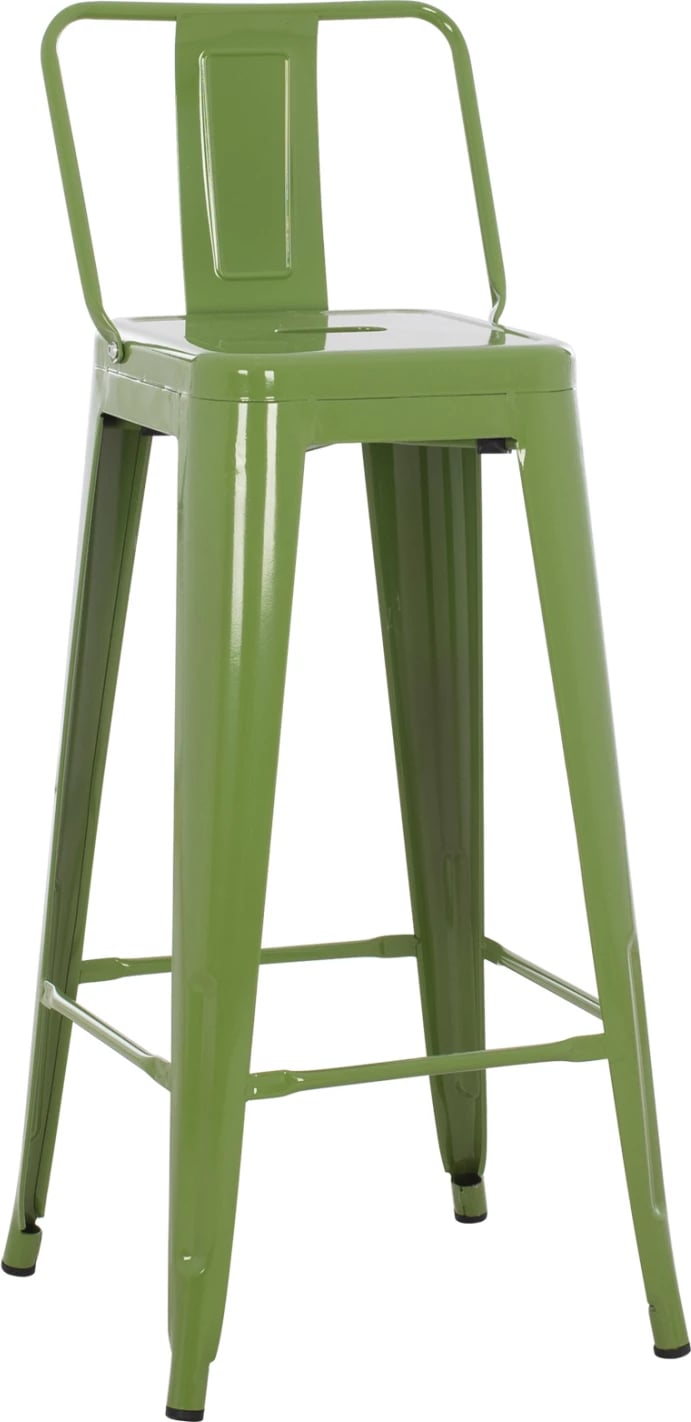 Karrige për bar me mbështetëse MELITA-PRO FH98643.53 metalike, ngjyrë ulliri e çelët, 42x42x100H cm