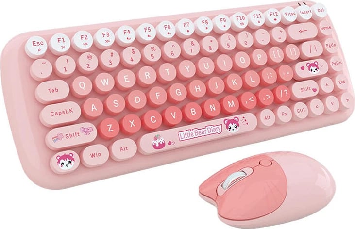 Set tastierë dhe maus wireless MOFII Candy New SMK632M3AG, rozë
