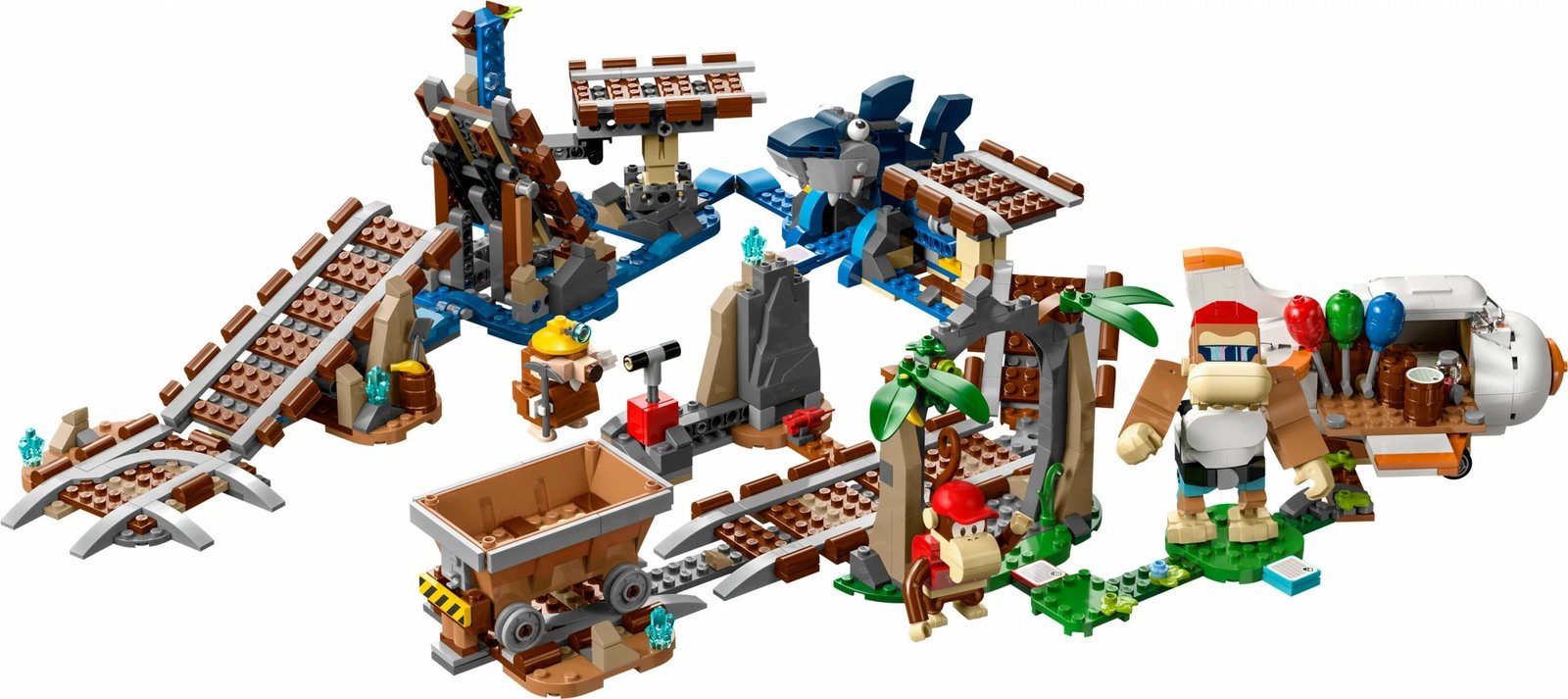 Set ndërtimi LEGO Super Mario Diddy Kong's Mine Cart Ride 71425, 1157 pjesë, shumëngjyrësh