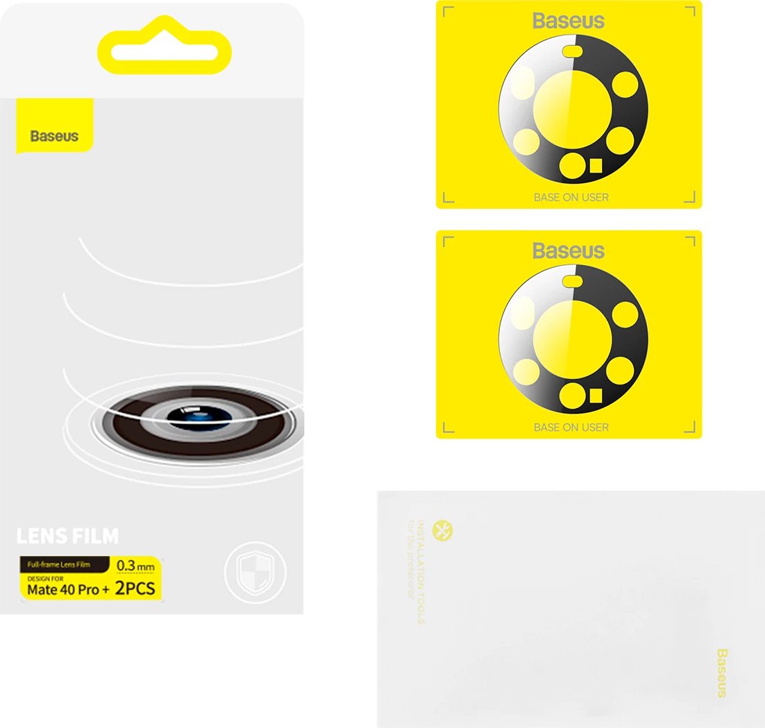 Mbështjellës kamerë Baseus për Huawei Mate 40 Pro+, 0.3mm, transparent, 2 copë