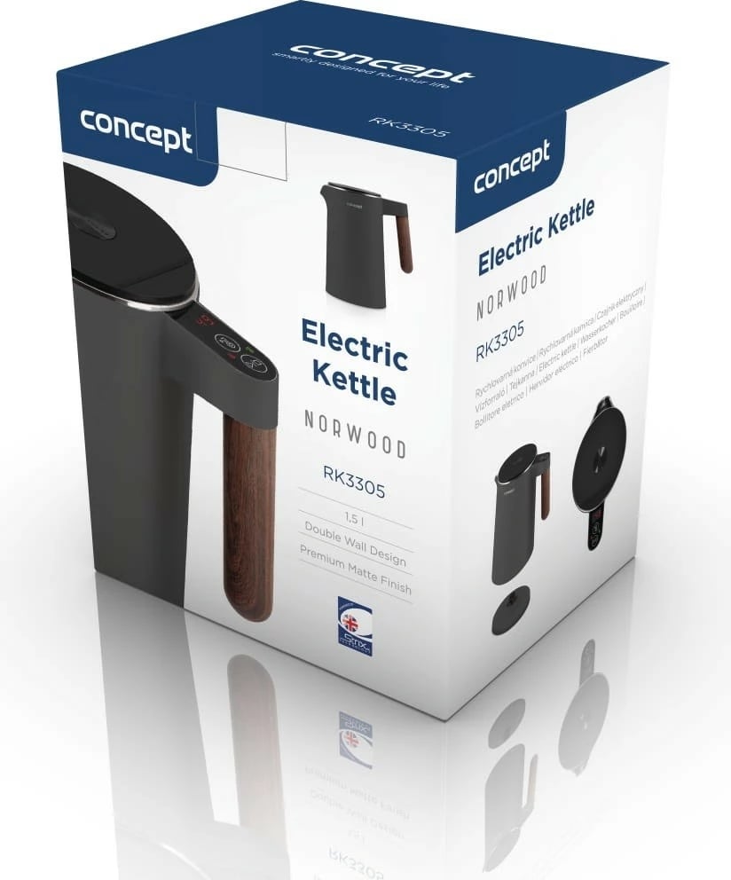 Ibrik elektrik Concept RK3305 Norwood, 1.5L, Gri e errët