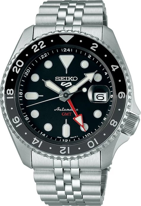 Seiko 5 Sports GMT SKX Sports Style Automatic Date Black Dial Men's Watch