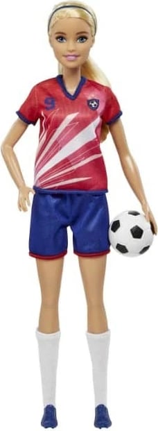 Kukull Barbie Mattel HCN17 lojtare futbolli, e kuqe