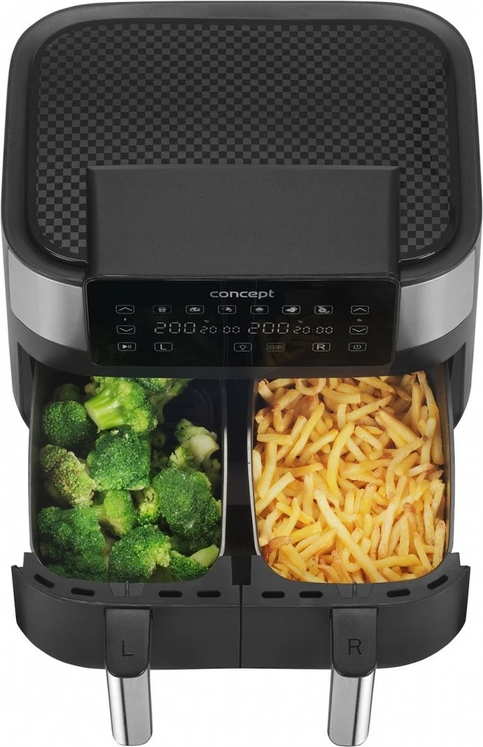 Fritezë me ajër Concept FR8000, 8L, dy kosha, e zezë/inox