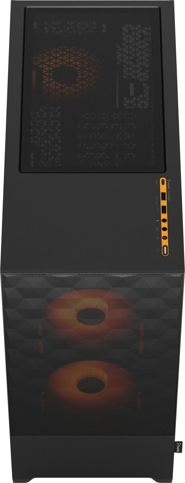 Kasë Fractal Design Pop Air RGB Orange Core TG Clear Tint, midi tower, xham i temperuar, RGB, e zezë/portokalli