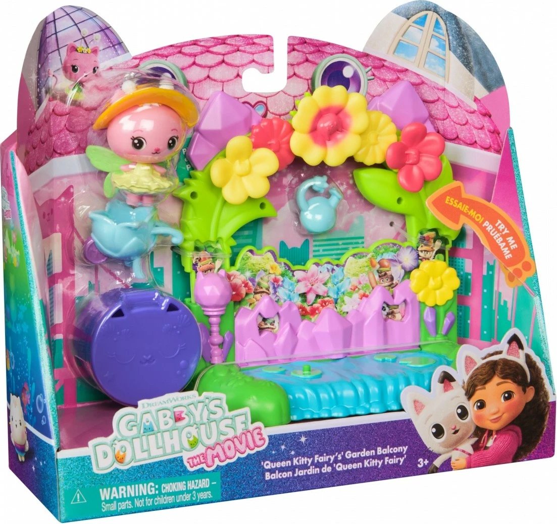 Set aksesorë shtëpi kukullash, Gabby's Dollhouse, 6074165 Queen Kitty Fairy Garden Balcony, 3+ vjeç, set