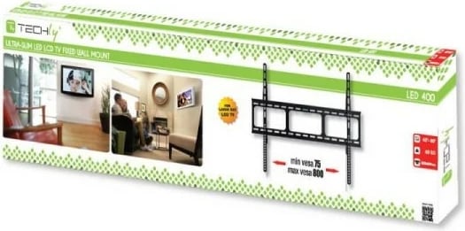 Mbajtëse muri për TV Techly 022649, për LCD/LED 42-80 inç, Slim, e zezë